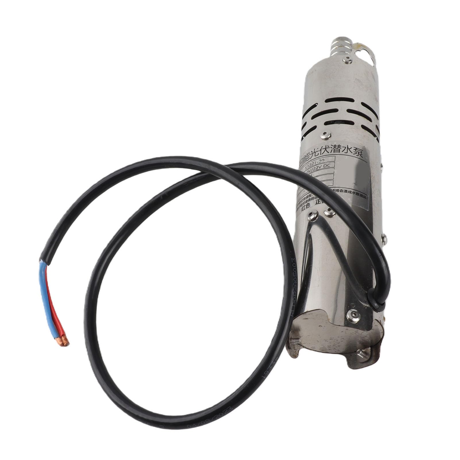 Cocoarm Bomba Sumergible Bomba de Agua sin Escobillas CC de Acero Inoxidable 12 V 240 W MPPT Incorporado Amplio Voltaje 10 V a 22 H Elevación de 20 M para Estanque de Pozo de Riego Solar (S122T-30)