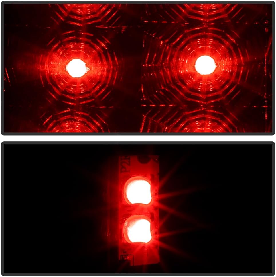 ACANII - For 2007-2014 Chevy Suburban Tahoe GMC Yukon Black Smoked LED Tail Lights Brake Lamps Driver & Passenger Side