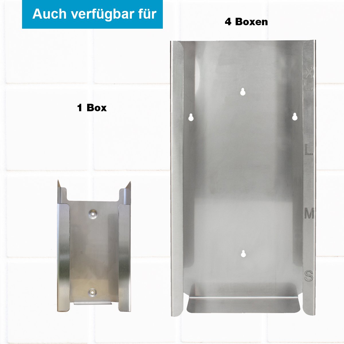 Handschuh-Spender Edelstahl Für 3 Boxen (39 x 25.5 x 9.8) Silber