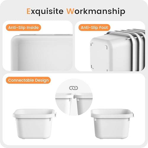 Miniatura 37 de A-LuGei 【28 unidades】Organizador de cajones, organizadores de baño y almacenamiento, organizador de maquillaje, organizador de cajones de Negro