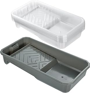 Farbwanne 4 Zoll Kunststoff Farbe Tray mit 20 Stück Farbe Pfanne Liners Einweg Farbtablett Transparent Farbe Tray Liners für Malerei Wandfarbe