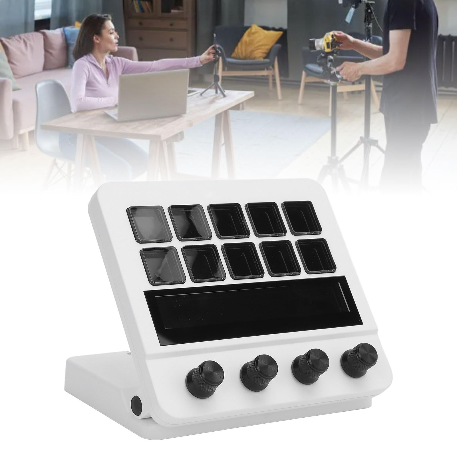 Stream Controller Deck, Anpassbare LCD -Tasten Stream Controller Stream Control Deck mit 10 Tasten -Dashboard -anpassungsfähige LCD -Tasten für PC -Streaming