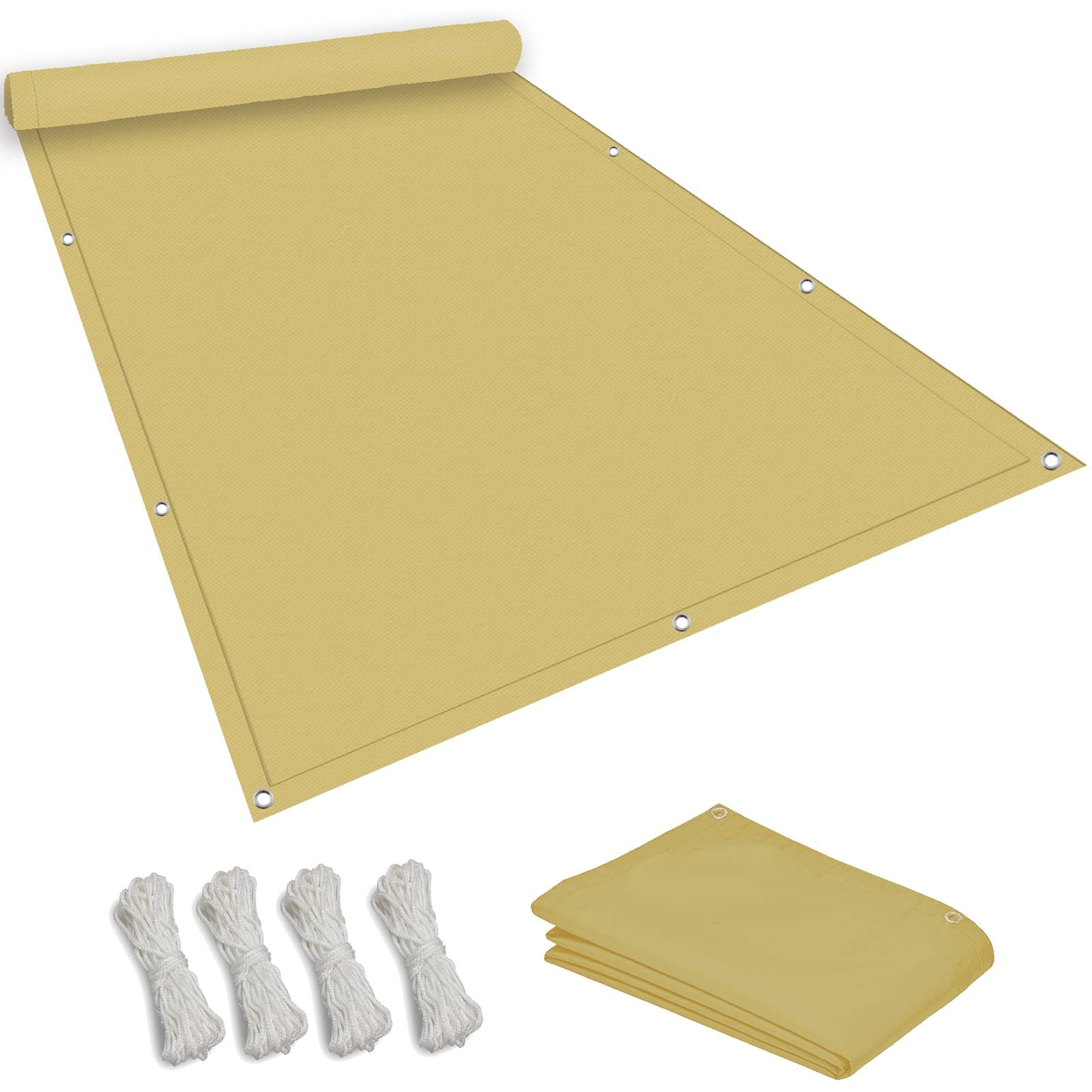 Toile d'ombrage imperméable 4x5 m pour créer un coin de fraîcheur sur votre grand balcon