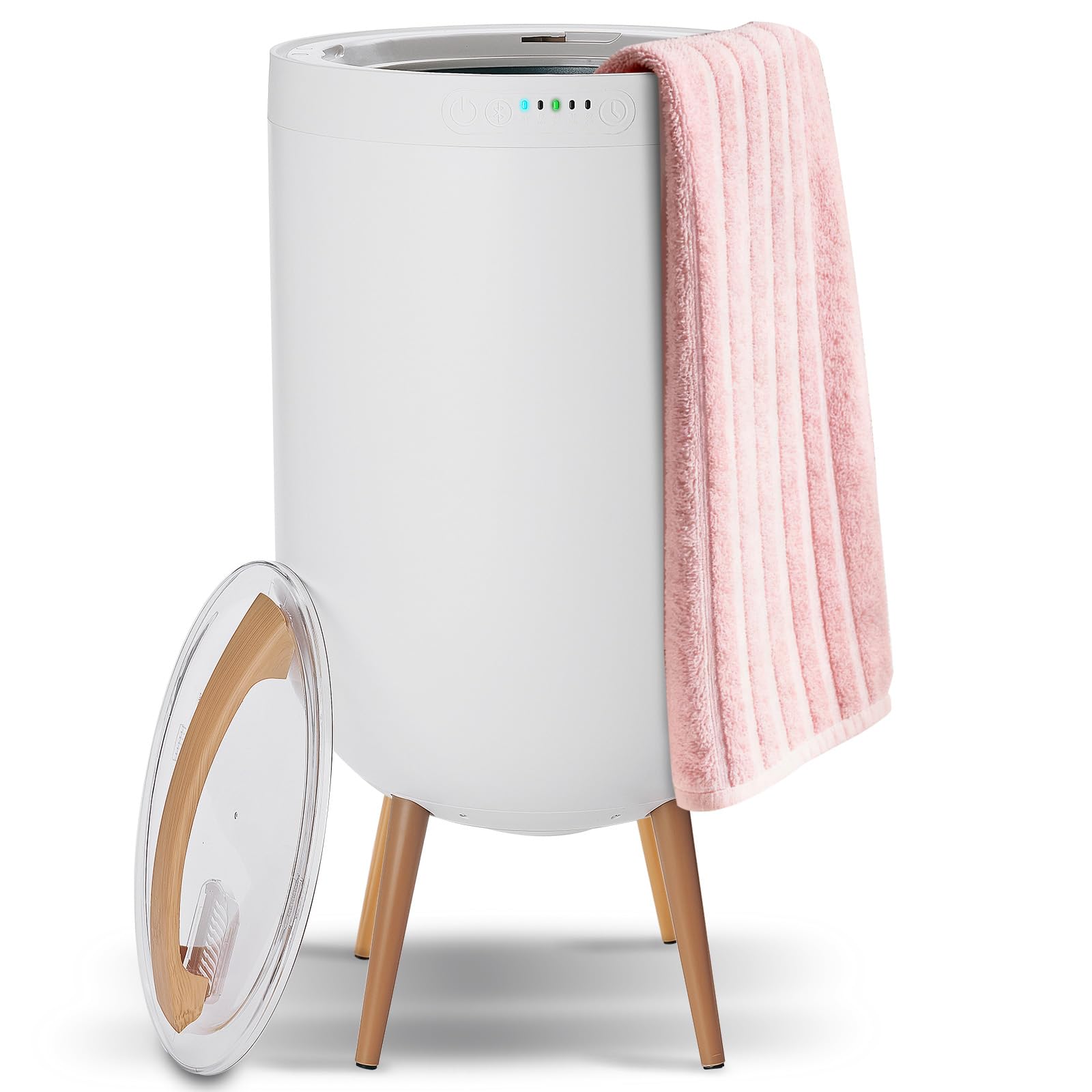 Towel Warmer 25L Towel Warmer Bucket for Bathroom - Speaker Ambient Light Adjustable Timer Auto Shut-Off Fits Up