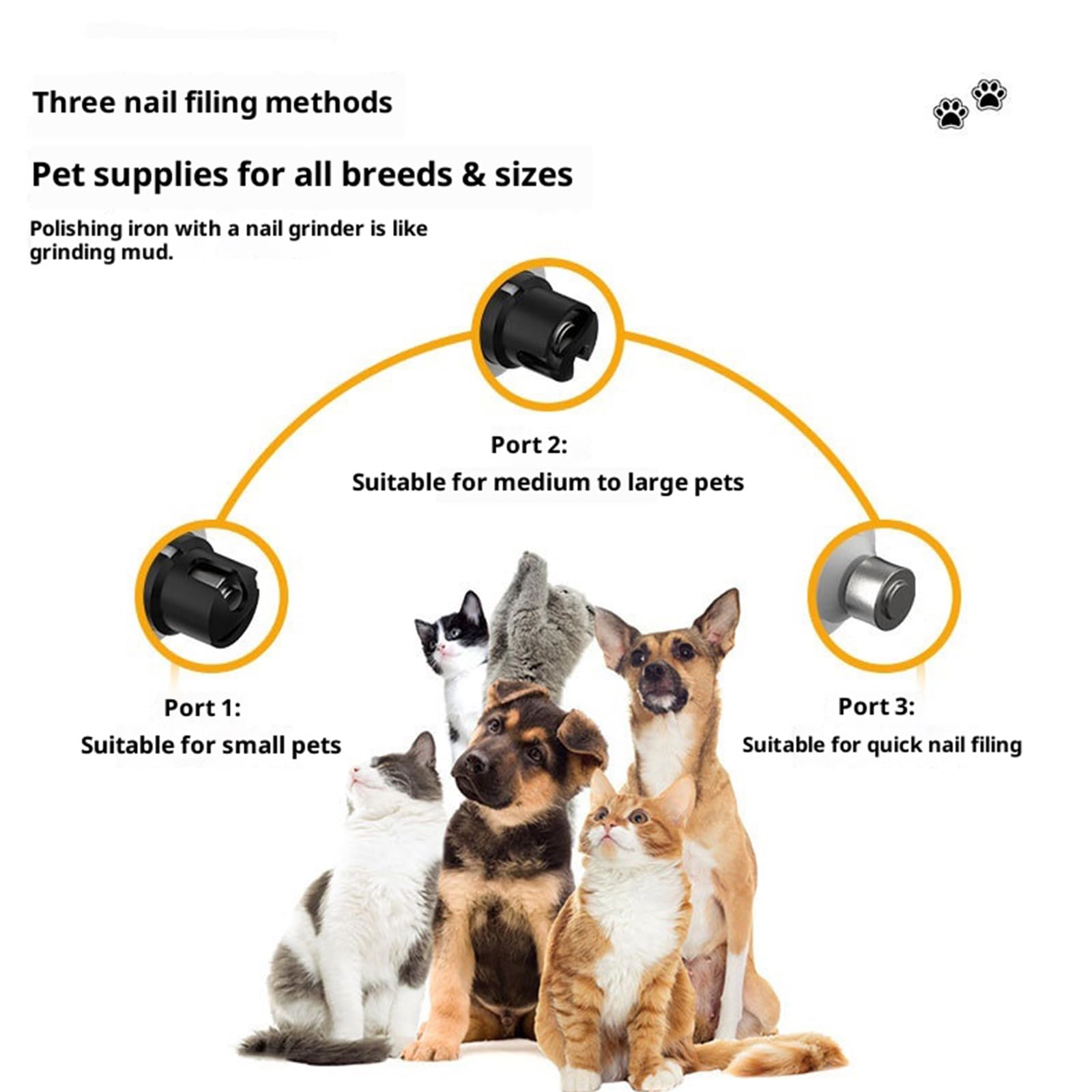 Broyeur à Ongles électrique pour Animaux de Compagnie avec LED 3 Modes Coupe-Ongles pour Chien Coupe-Ongles de toilettage