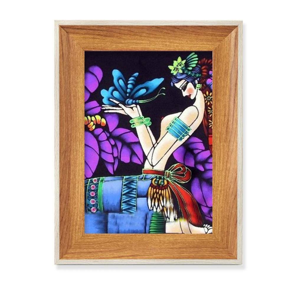 Cadre photo en bois papillon et arbre au clair de lune pour decoration interieure