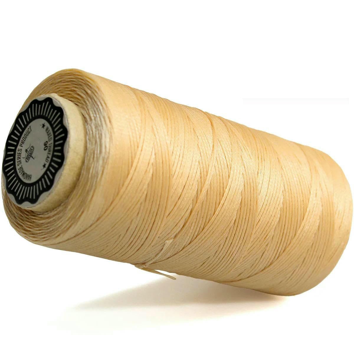 Flat Waxed Thread for Leather Sewing Wax String Polyester Cord Craft Stitching Bag Bookbinding Sail Bracelet Braid Jewelry -Beige-1.0mm Flat L-200M