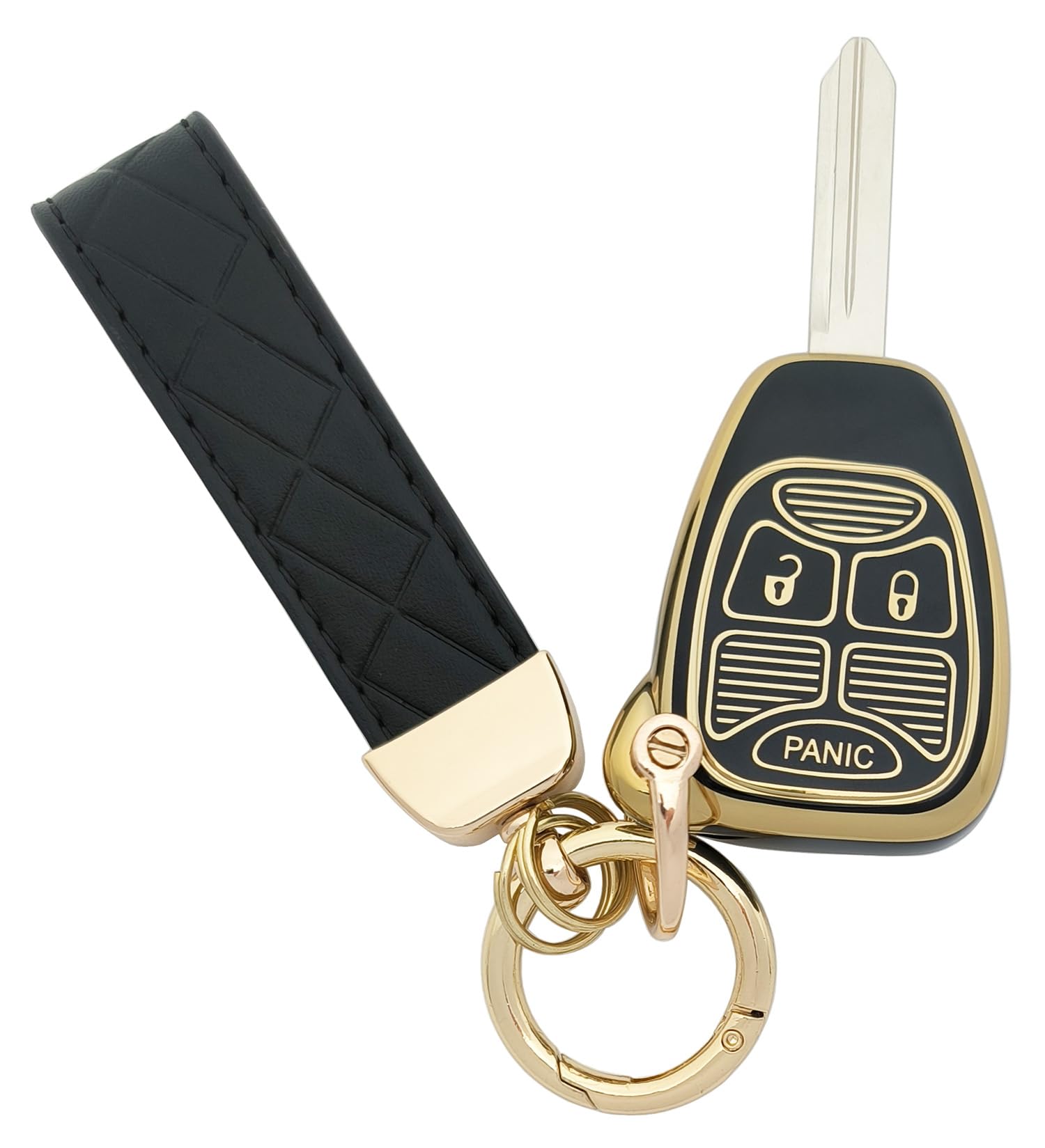 AYGUCEKE TPU Key Fob Cover fit for Chrysler 200 Aspen PT Jeep Compass Patriot Wrangler Grand Cherokee Commander Liberty Key