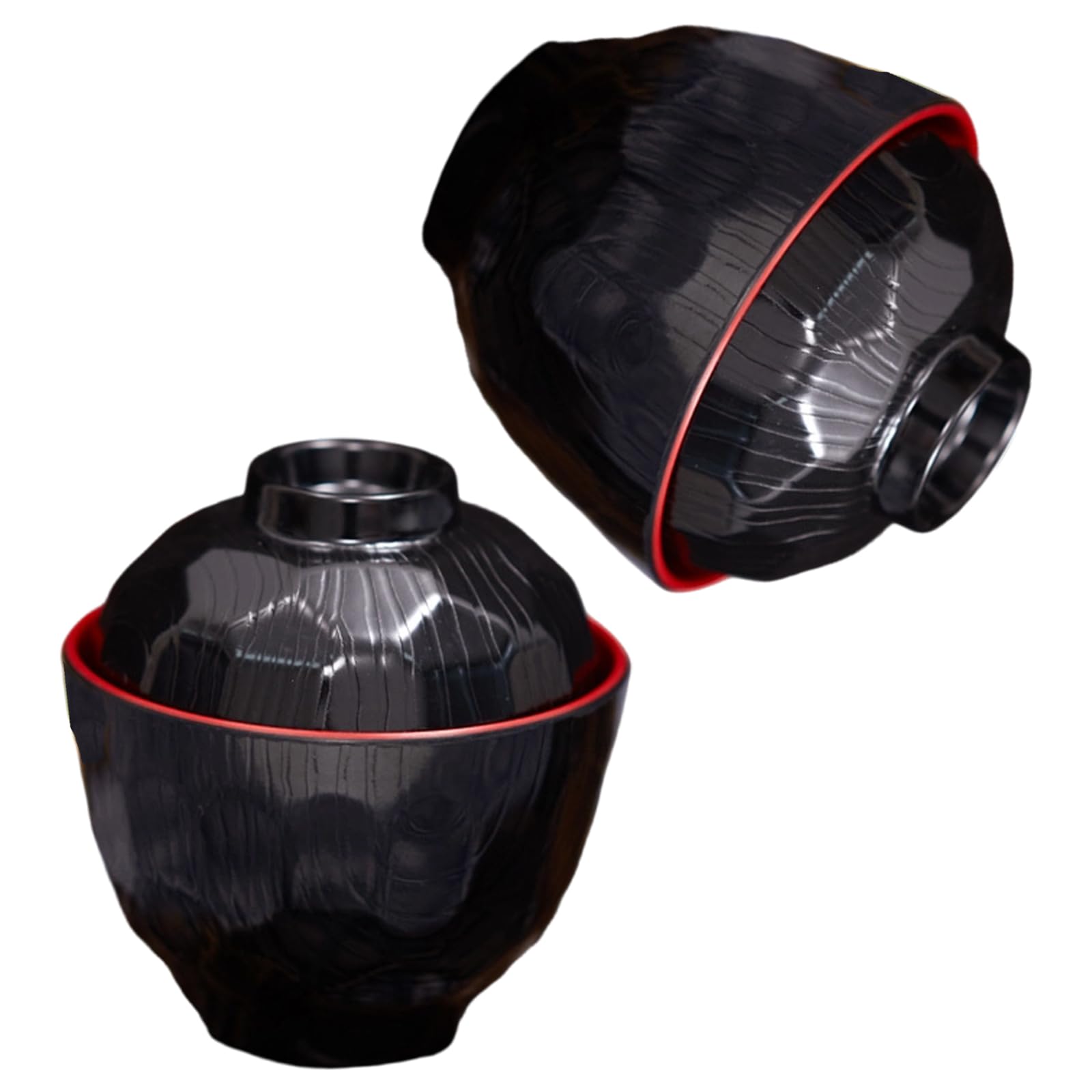 LUCKGONI Japanese Styles ABS Lidded Soup Bowl Feature Elegant Design Sturdy Materials for Family Use and Outdoor Activity