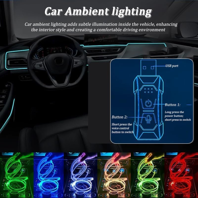 Luces led Coche Interior para Audi RS3 2011–2025 | 8M Multicolor Iluminación Ambiental, Tira de Luces LED para Interior de Coche con Control Remoto