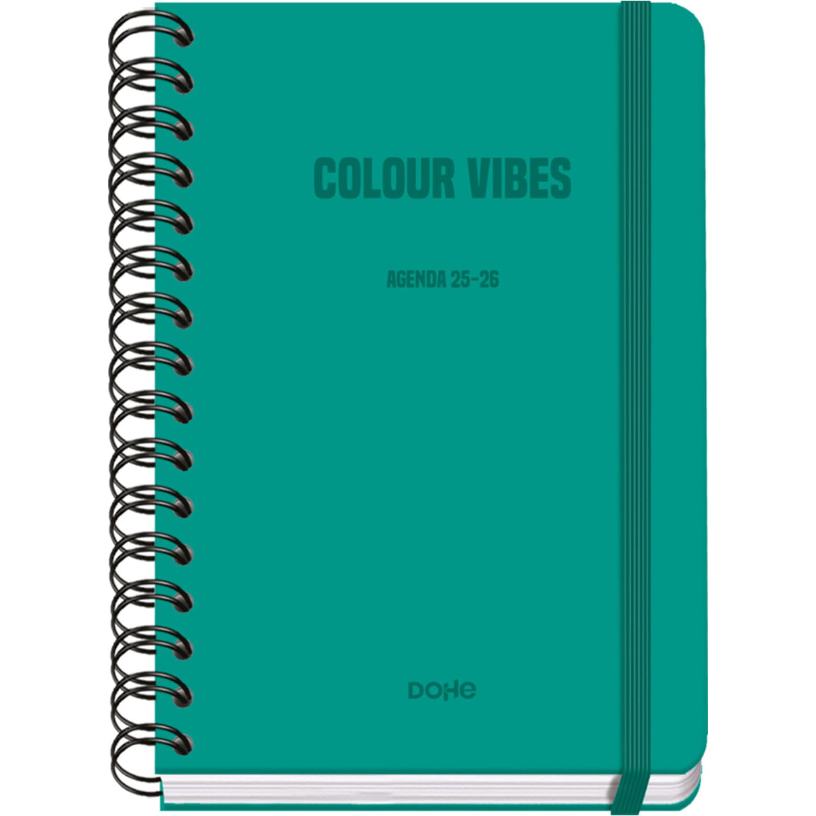 Dohe, School Planner 2025 2026, Week to View, A5 Size (15x21 cm), Spanish and English, Double Spiral Binding and Elastic Band