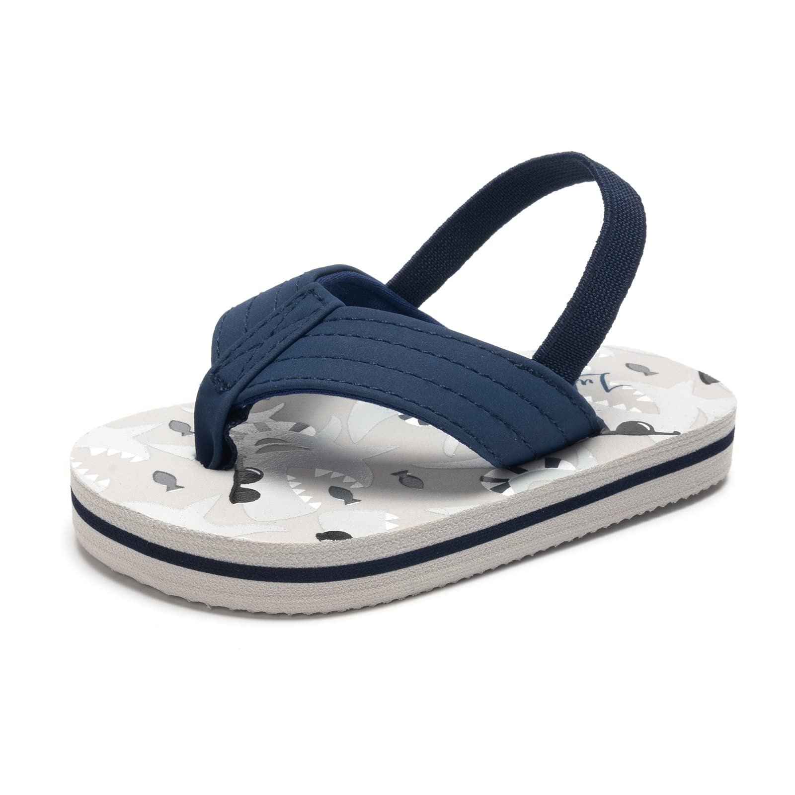 Luffymomo Unisex Kids Open-Toe Sandals Summer Beach Water Slides Flip Flops(Toddler/Little Kid)(4 Infant Navy &Grey)