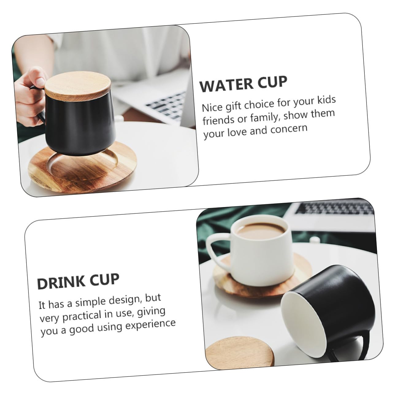Tazza da Caffè in Ceramica con Coperchio, Set 1 Pezzo
