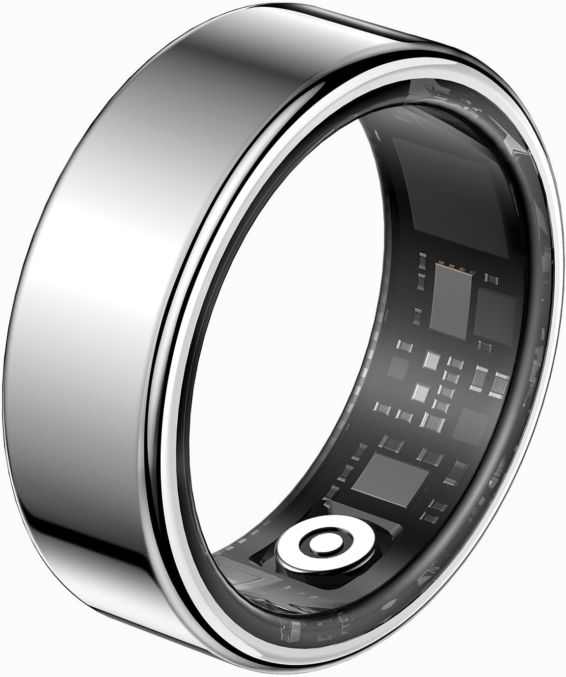Yihou Smart Ring Health Ring Fitness Tracker Multiple Sports Modes Sleep Monitor Heart Rate Monitor Step Counter Call Alert No Subscription Fee for Android iOS Silvery 8