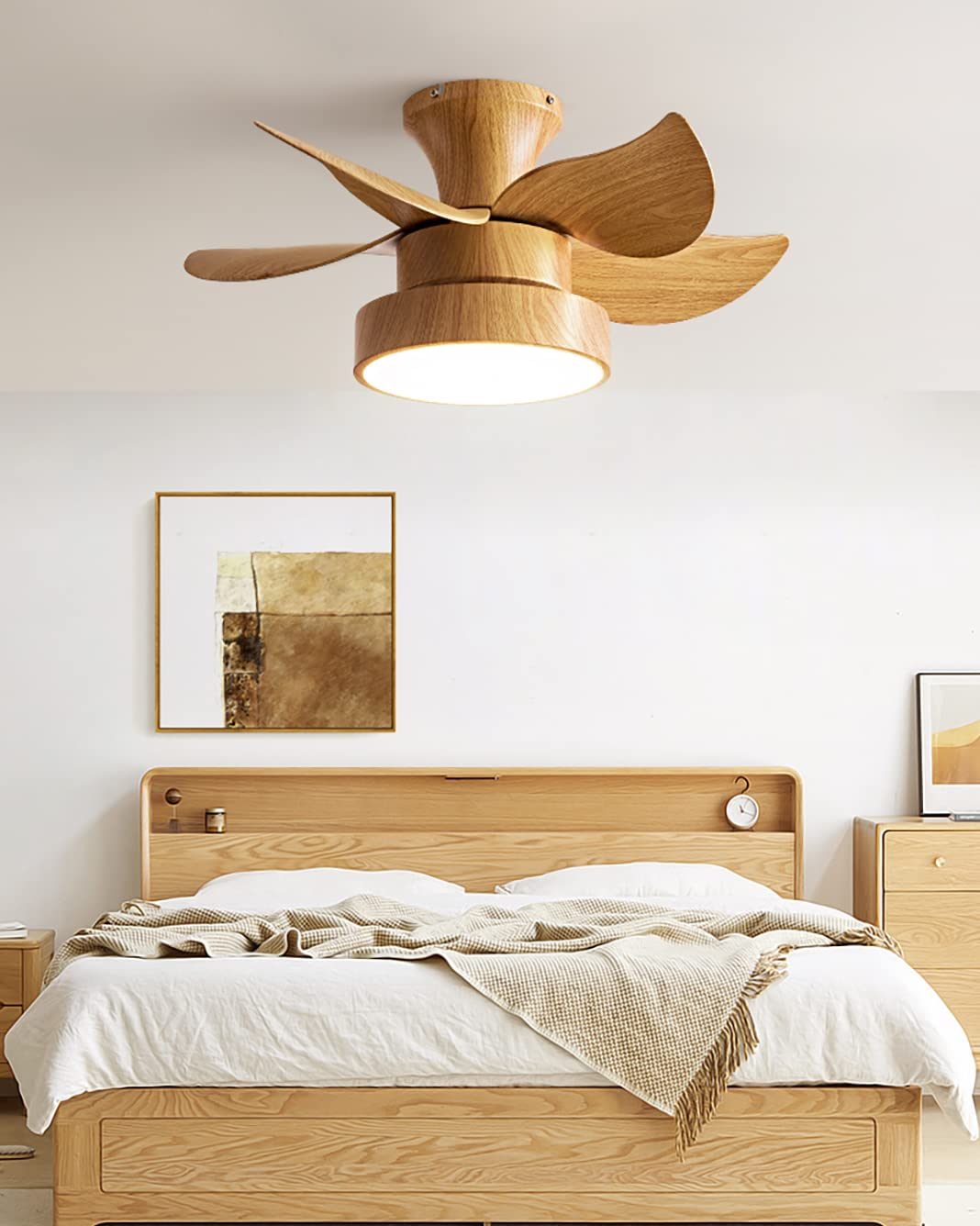 SXDMOUBK Silent Ceiling Fan with Light and Remote Control 6 Speed Dimmable LED Fixture Creative Design for Bedroom & Kitchen Energy Efficient Modern Ventilator