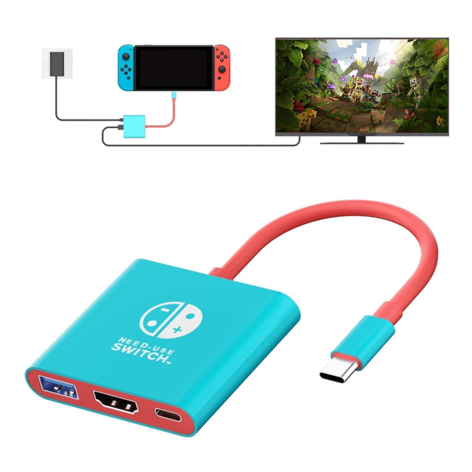 Switch Dock, estación de acoplamiento portátil para TV compatible con Steam Deck/ROG Ally/Legion GO, estación de viaje 3 en 1 con HDMI 4K a 60Hz, puerto PD de carga de 100 W y USB 3.0