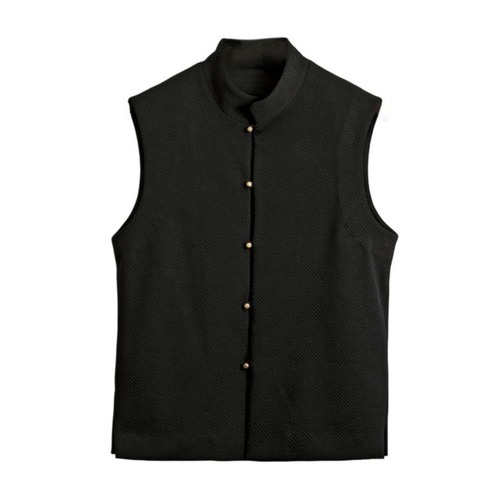 Chaleco de jacquard de estilo chino sin mangas ajuste recto formal 6