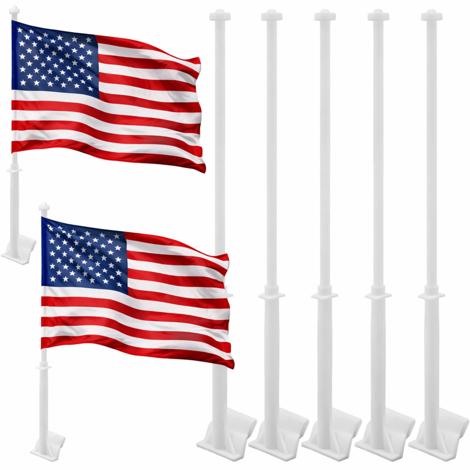 Photo 1 of ***POLES ONLY*** Otoolling 5 Pcs Car Window Flag Poles 20 Inches Plastic Car Flag Mount with Locking Cap and Retaining Clip Window Flagpoles Banner Holder for Memorial Day Patriotic Sports Events Parades Holiday Decor