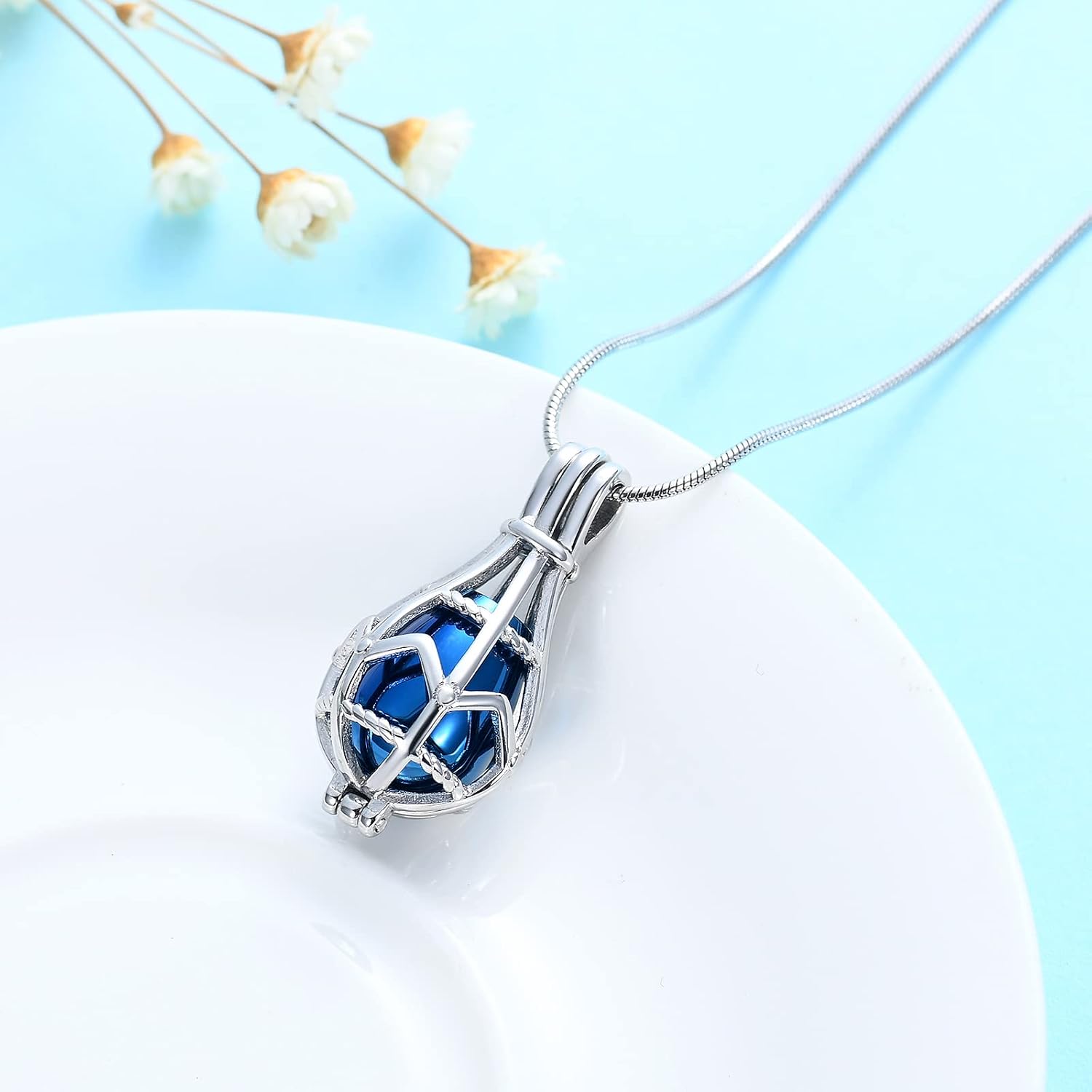 Keepsake Openwork Teardrop Urn Locket Ashes Necklace Memorial Jewelry Cremation Jewelry Funeral Jewellery Ash Holder