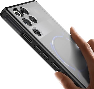 Cresee Case for Red Magic 11 Pro/Red Magic 11S Pro, Matte Translucent Hard Back + Soft TPU Bumper Shockproof Phone Cover for nubia RedMagic 11 Pro/RedMagic 11S Pro, Black