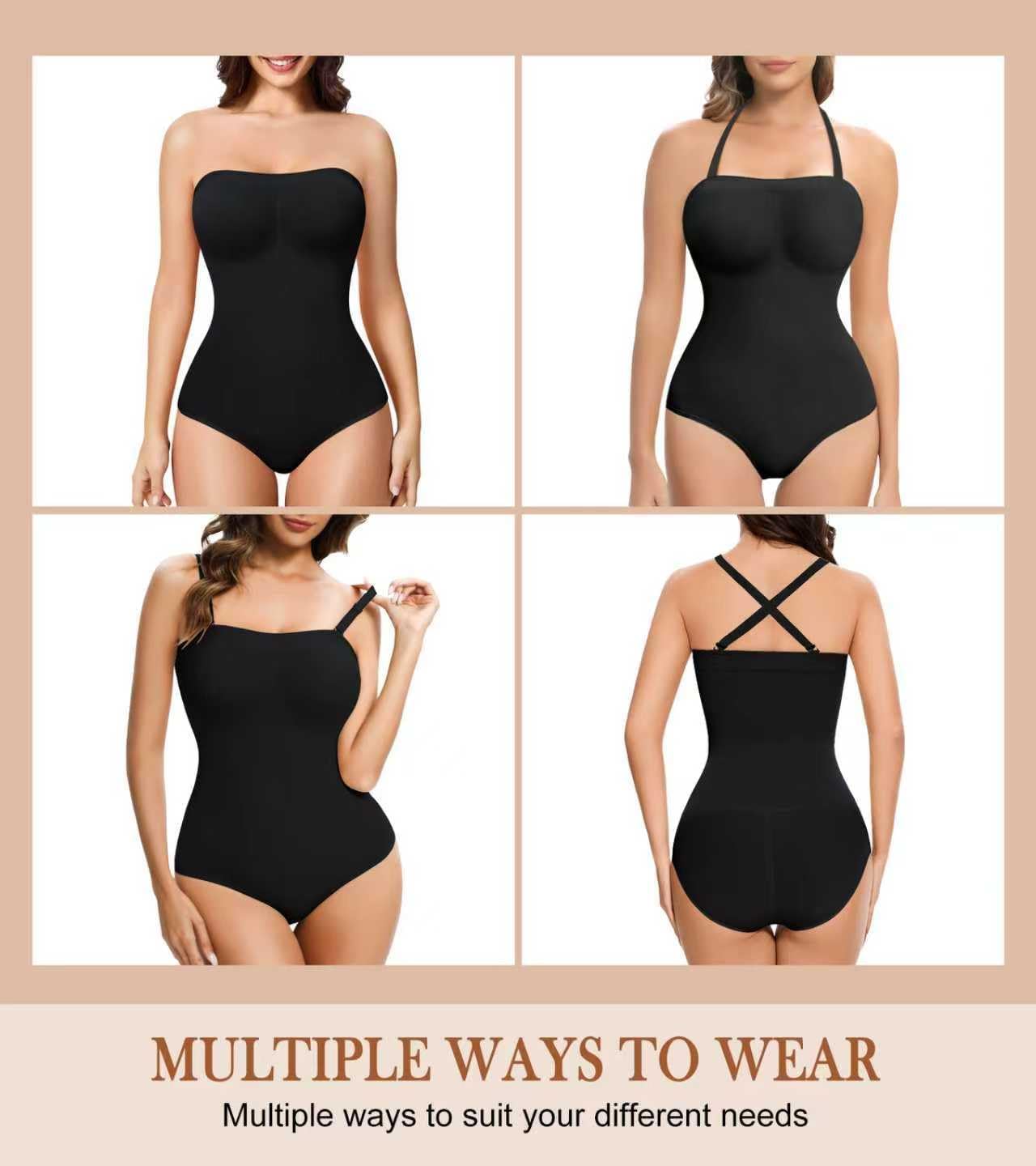 Strapless Shapewear for Women, Tummy Control Triangle Bodysuit, Body Shaper Tank Top - Image 5