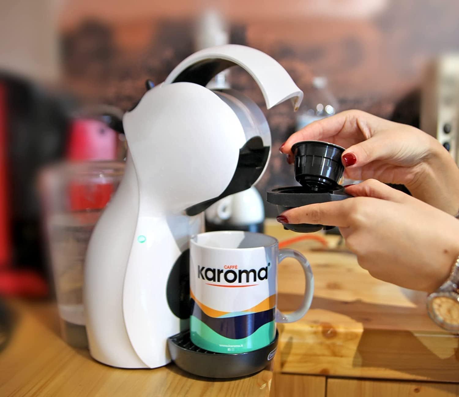 Karoma capsule compatibili con Nescafè Dolce Gusto Mix 96 Capsule Ginseng Classico, Amaro e Rosso