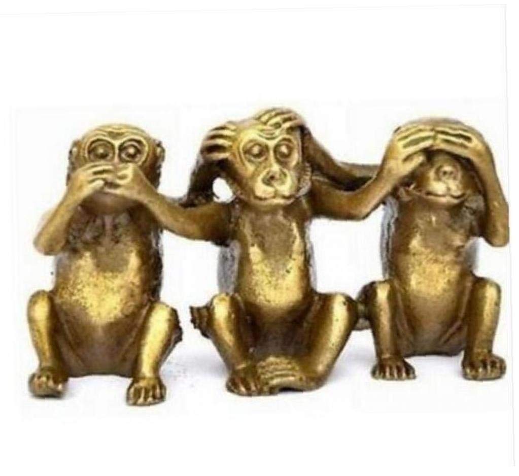 Angoter Copper Statue Three Wise Monkeys Hear See Speak No Evil 3 Monkey Random Style