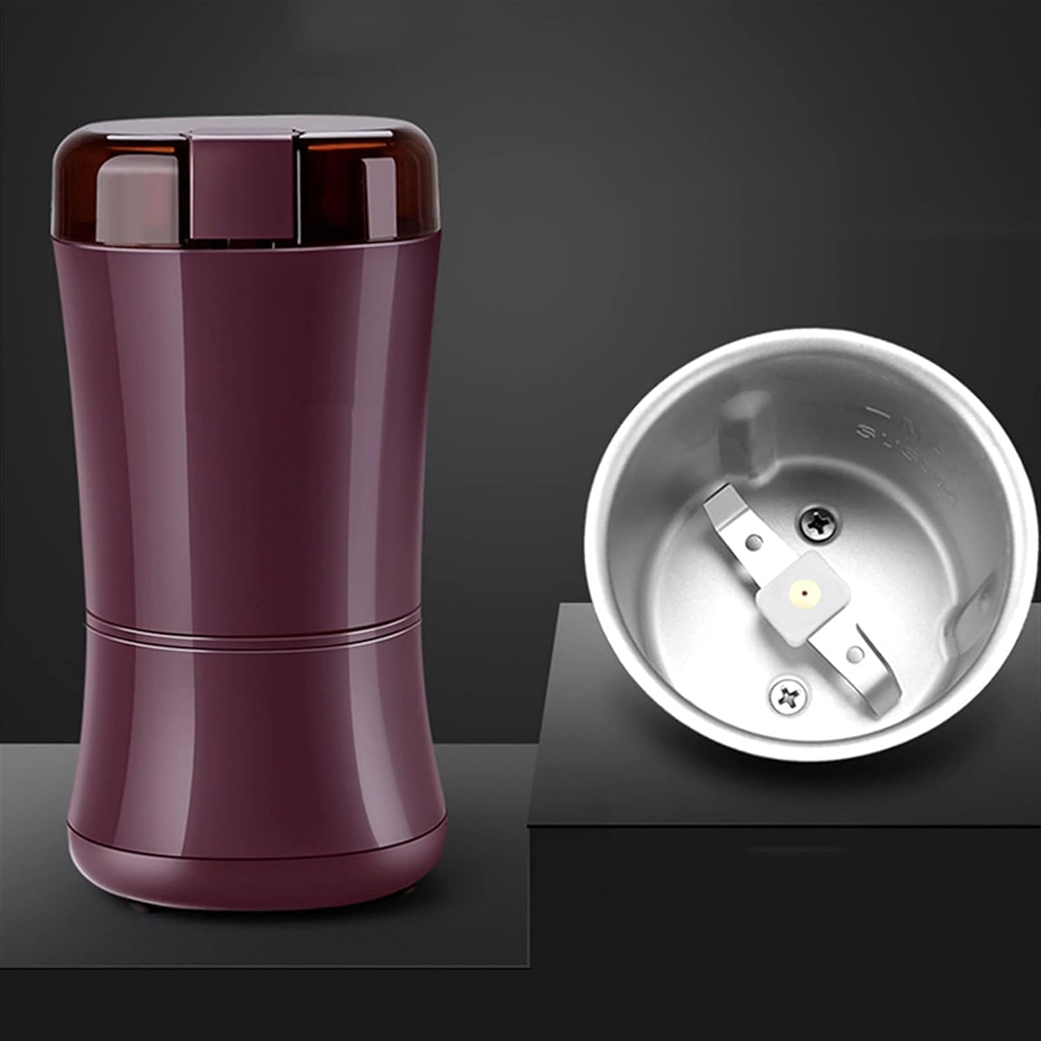 EHVYBDX Electric Coffee Grinder Grain Mill Portable Small Spice Grinder with Replacement Blade Stainless Steel Blade for Dry Herb Spice Peanut Grains Beans