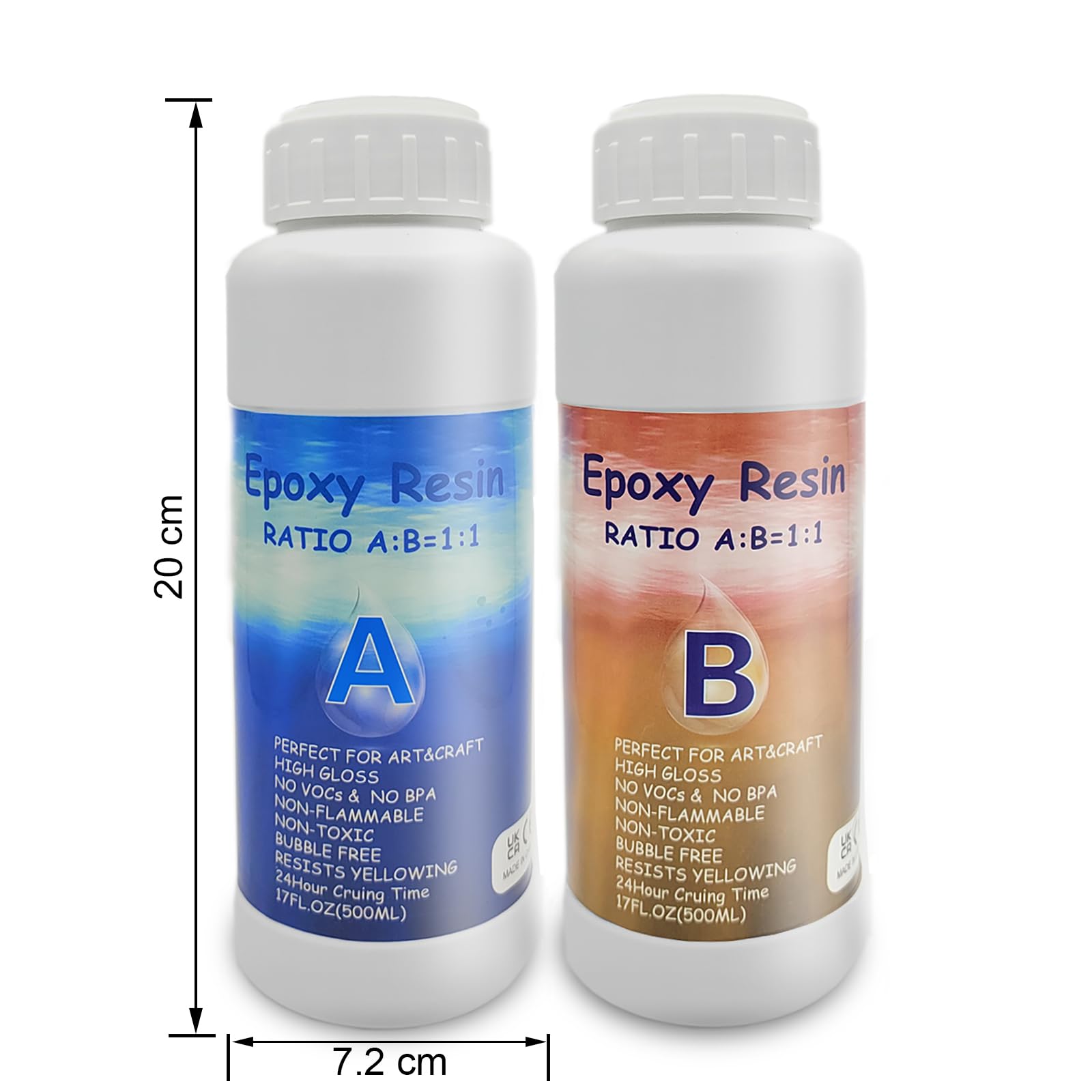 Résine époxy Transparente HXDZFX - Kit 250ml 1:1 Pour Bois, Bijoux, Tables