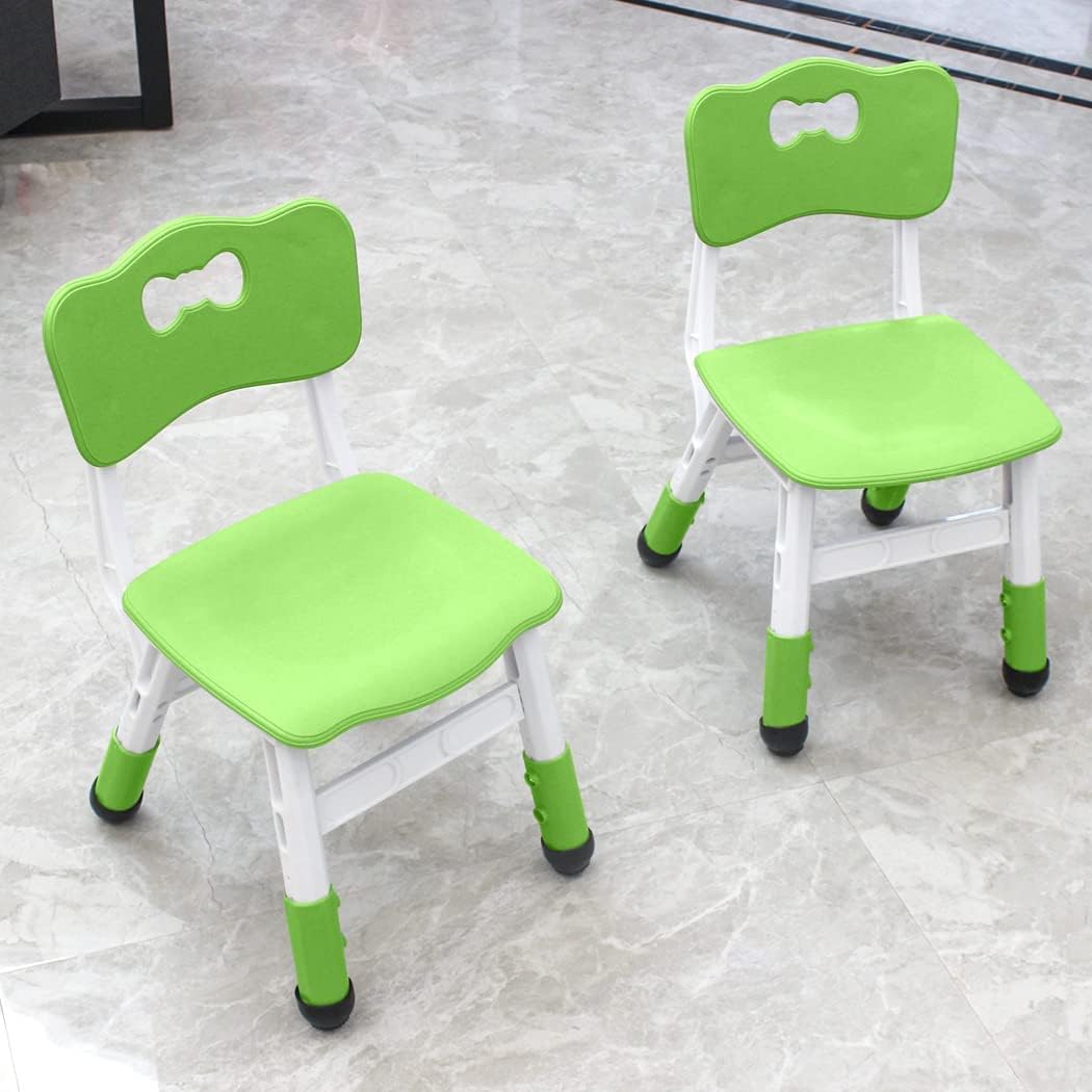 Adjustable Kid Chairs Indoor 3 Level Adjustable Suitable for Children Age 2-6. Maximum Load-Bearing 220LBS Suitable for Family Classroom and Nursery Child Seat Set (2-Pack-Green) Green(2 Chair)