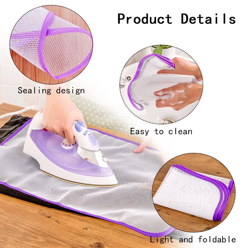 Tapis à Repasser,4 PCS Chiffon Protecteur pour Repasser Vêtements de Protection en Maille de Fer