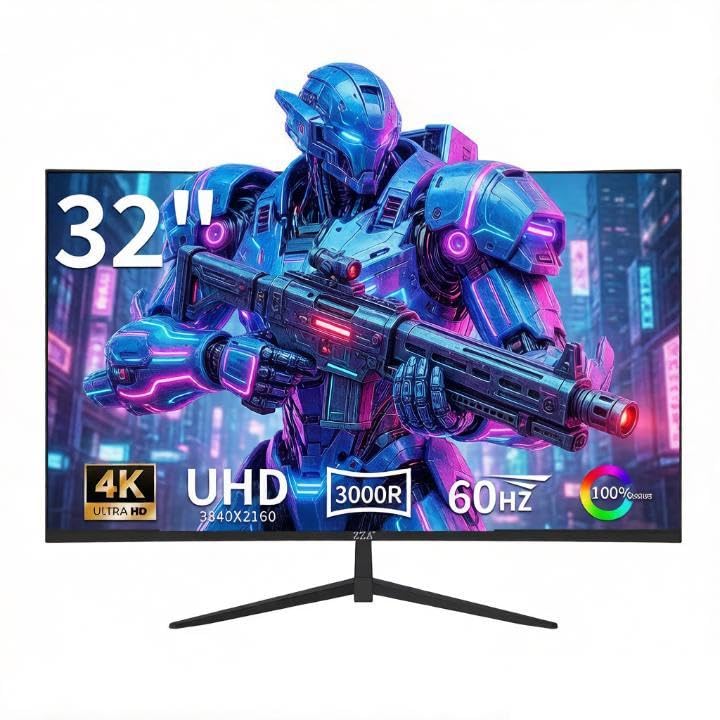 Amazon.com: ZZA 32 Inch 4K UHD Curved Monitor (3840x2160), VA,60Hz