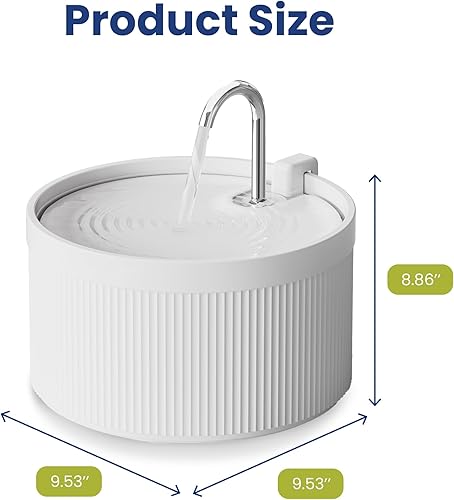 Miniatura 9 de PawsPik Ceramic Serenity - Fuente de agua para mascotas, boquilla estilo grifo, motor silencioso, filtro de 5 capas, cuenco de cerámica sin BPA para