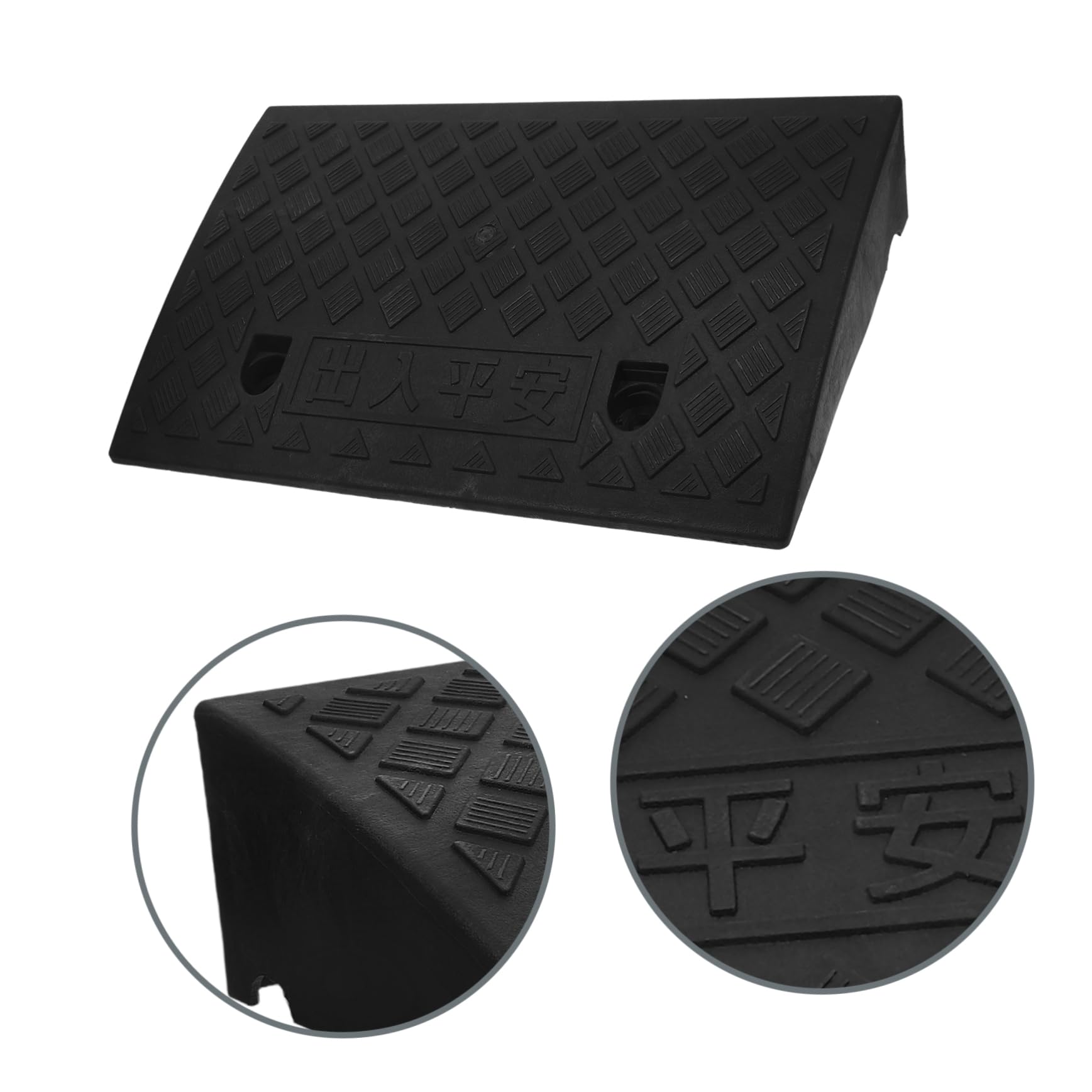 Rampa de Umbral de PVC Negro 11cm, Práctica y Fácil de Limpiar, para Silla de Ruedas, Carrito y Robot Barredor Hogar