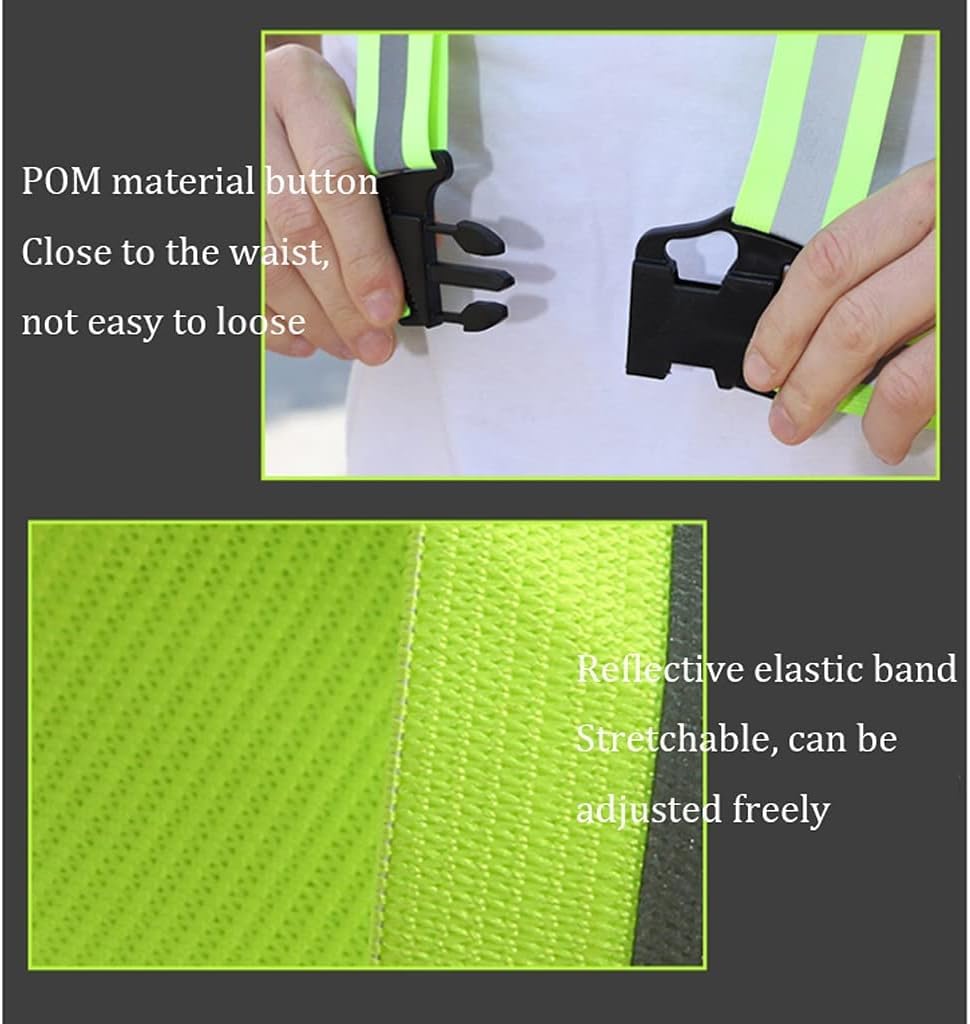 hi vis chaleco reflectante de alta visibilidad, Chaleco de seguridad Chaleco reflectante Equipo for correr Chaleco de seguridad ajustable