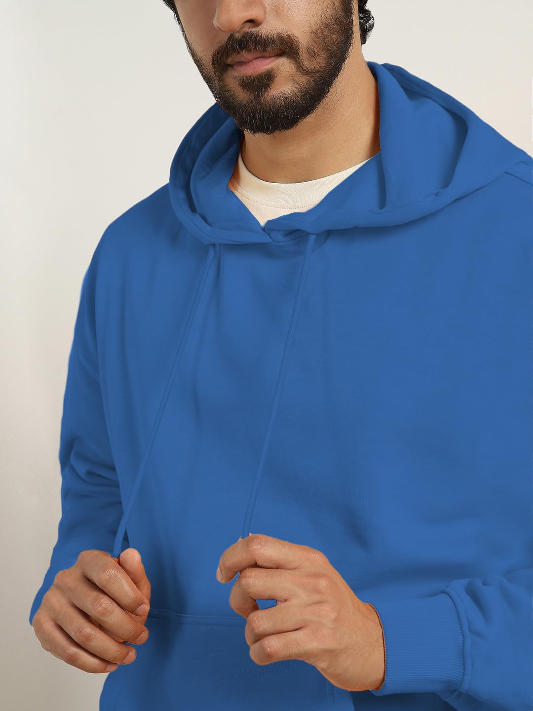 NOBERO Sudaderas de gran tamaño con capucha de forro polar de algodón de manga larga para hombre