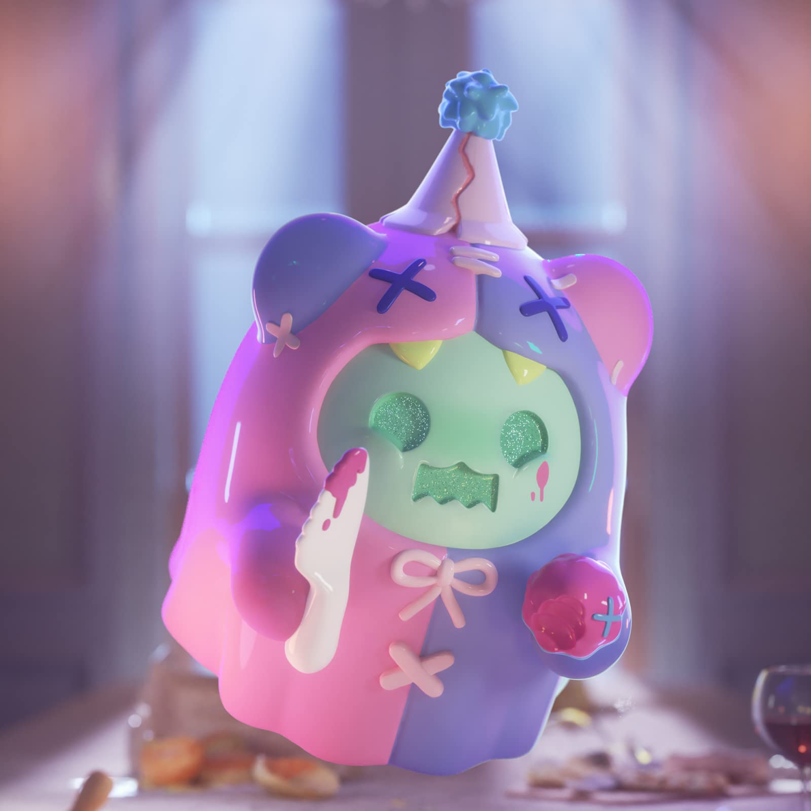 BEEMAI Ghost Bear Birthday Alone Series 1PC Random Design Cute Figures Collectible Toys Birthday Gifts