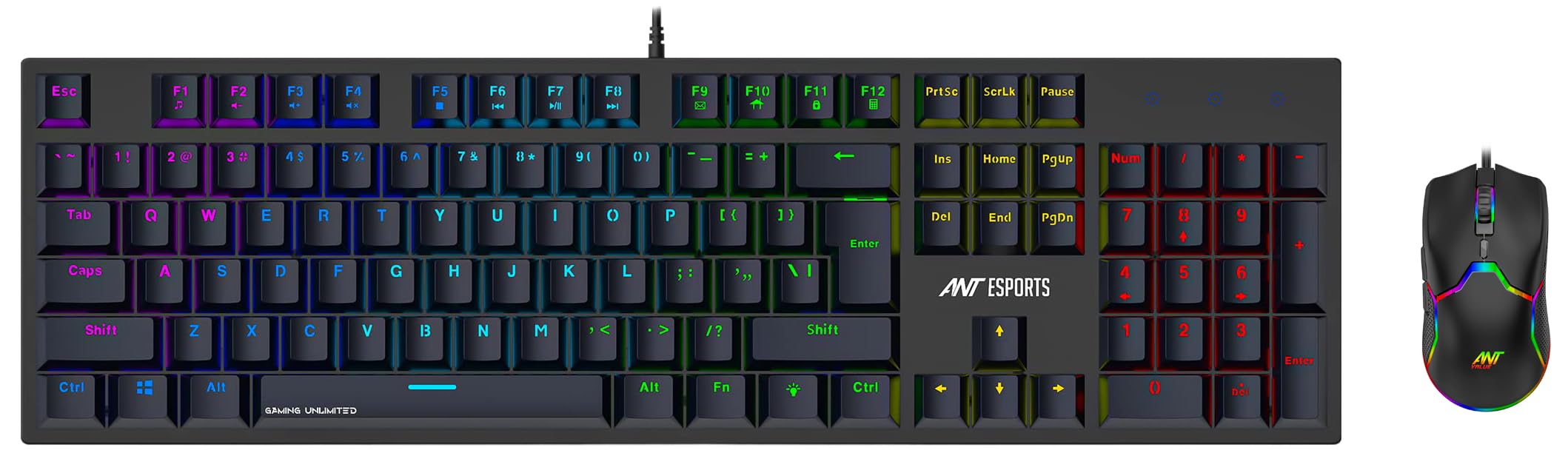 Ant Esports MK3400 V3 Pro Mechanical Gaming Keyboard & Ant Value GM1001 USB Wired Gaming Mouse-image-48