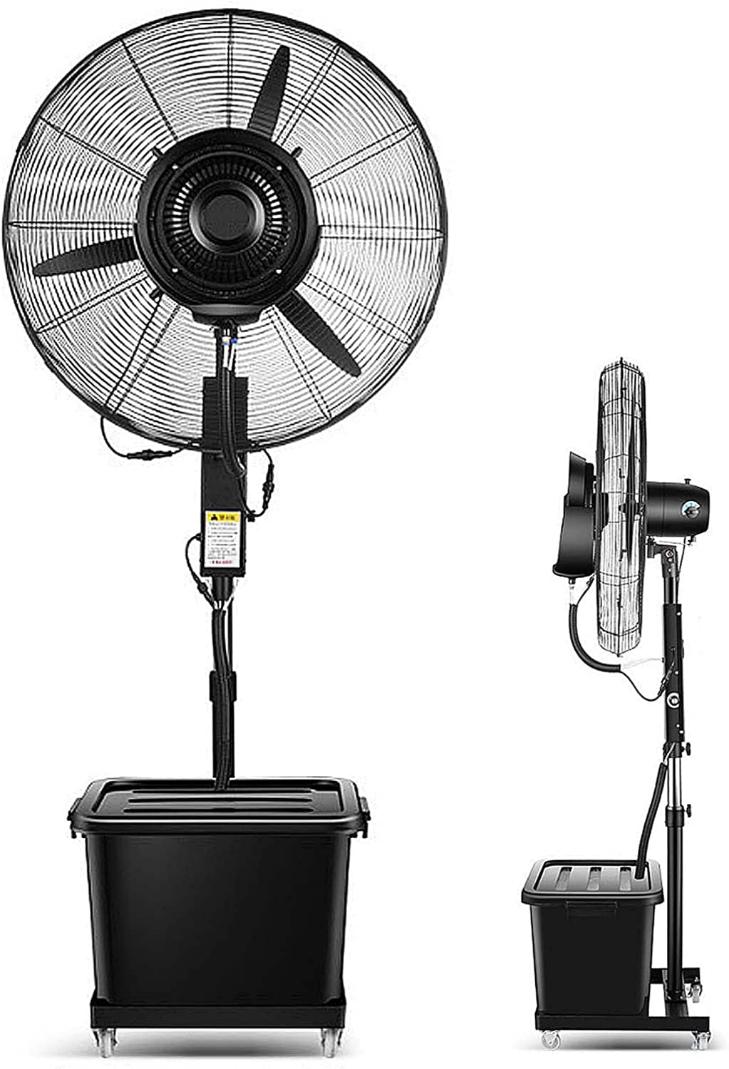 asdchZen Oscillating Misting Fan, 3 Cooling Speeds, 43L Tank, Pedestal Fan For Backyards, Patios, Factory Workshop,80CM