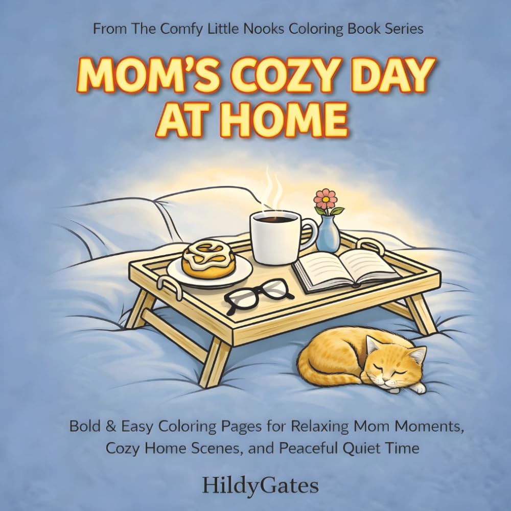 Mom's Cozy Day at Home: Bold & Easy Coloring Pages for Relaxing Mom Moments, Cozy Home Scenes, and Peaceful Quiet Time (The Comfy Little Nooks Coloring Book Series)