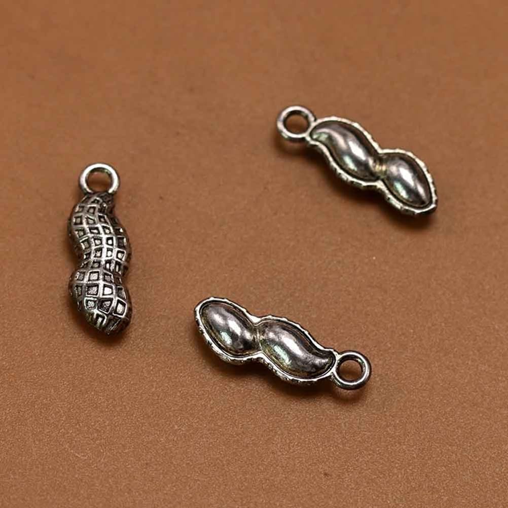 20pcs Alloy Peanut Pendants Diy Jewelry Making Charms Antique Silver Unique Pendant Accessories for Necklaces Bracelets Keychains Scrapbooking and More - Image 3