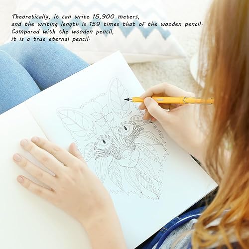 Miniatura 6 de Ainiv Lápiz sin tinta para siempre, 6 juegos de lápiz infinito, lápiz eterno con borrador, lápiz infinito reutilizable con 6 puntas reemplazables,