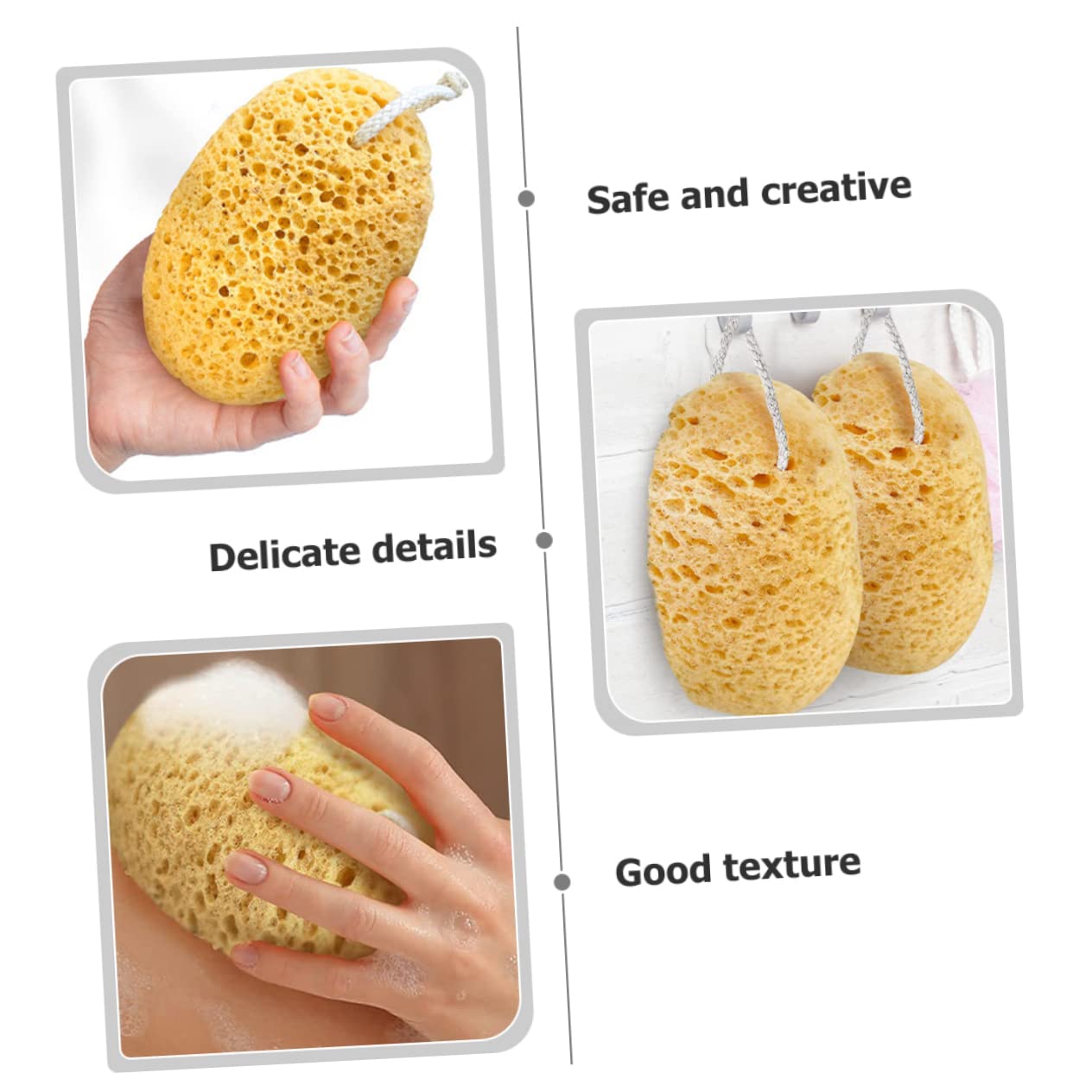 CLISPEED Body Sponges for Shower Exfoliating Sea Sponges for Bath African Scrubbing Net