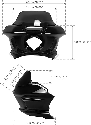 Miniatura 2 de TCT-MOTORPARTS Carenado de faros delanteros con parabrisas negro apto para Harley FXLRST 1YXZ LOW RIDER ST 2022-2024