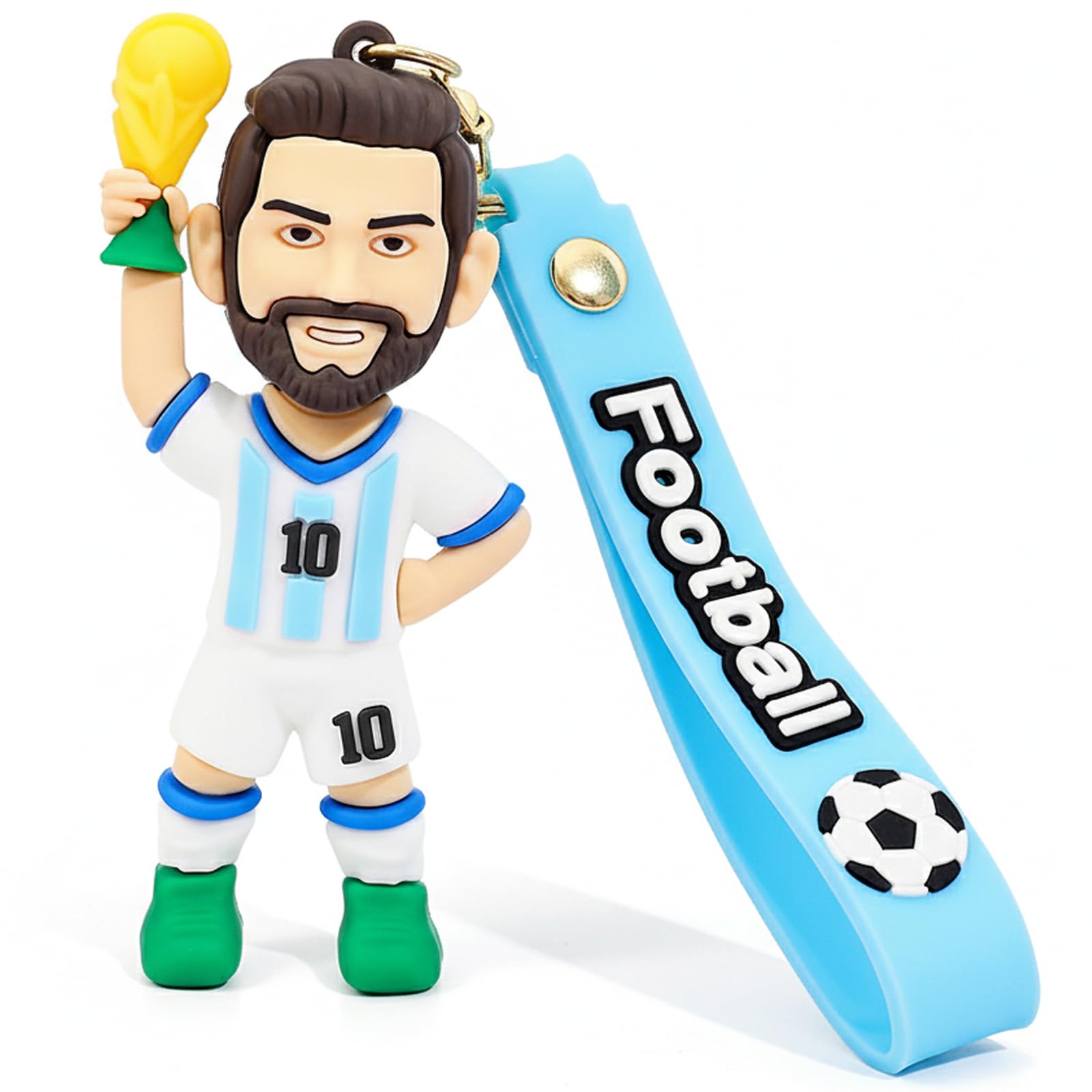 Yunlijia Unisex Red World Football 2026 10 In Characters Blue White 3D Pvc Key Ring For Men And Women Fans Friend Colleague Birthday Gifts Souvenir Pendant For Backpack Car Keys Accessories