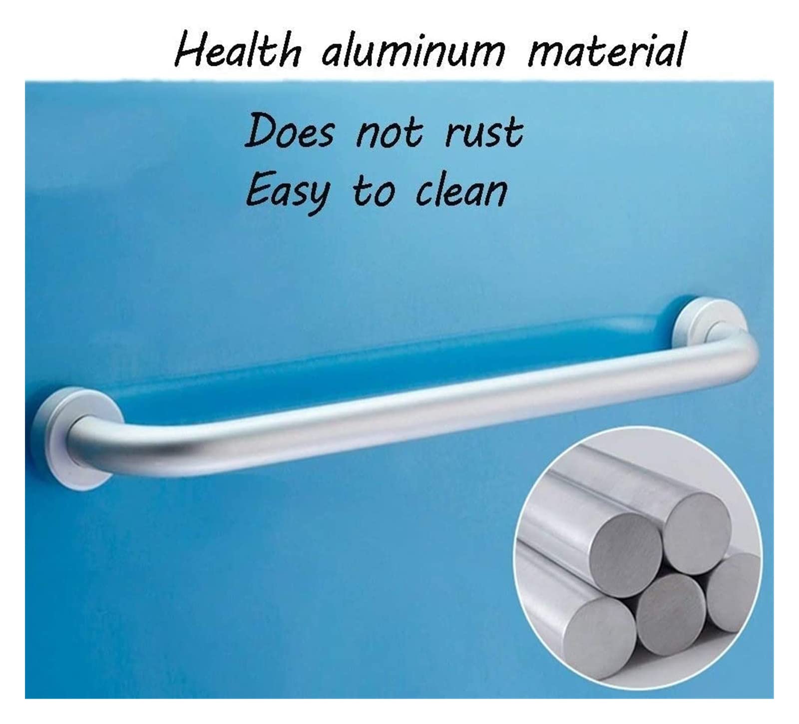Barras de agarre espaciales de aluminio antideslizante con ventosa de acero inoxidable, soporte de seguridad antiestático (tamaño: 500 mm)