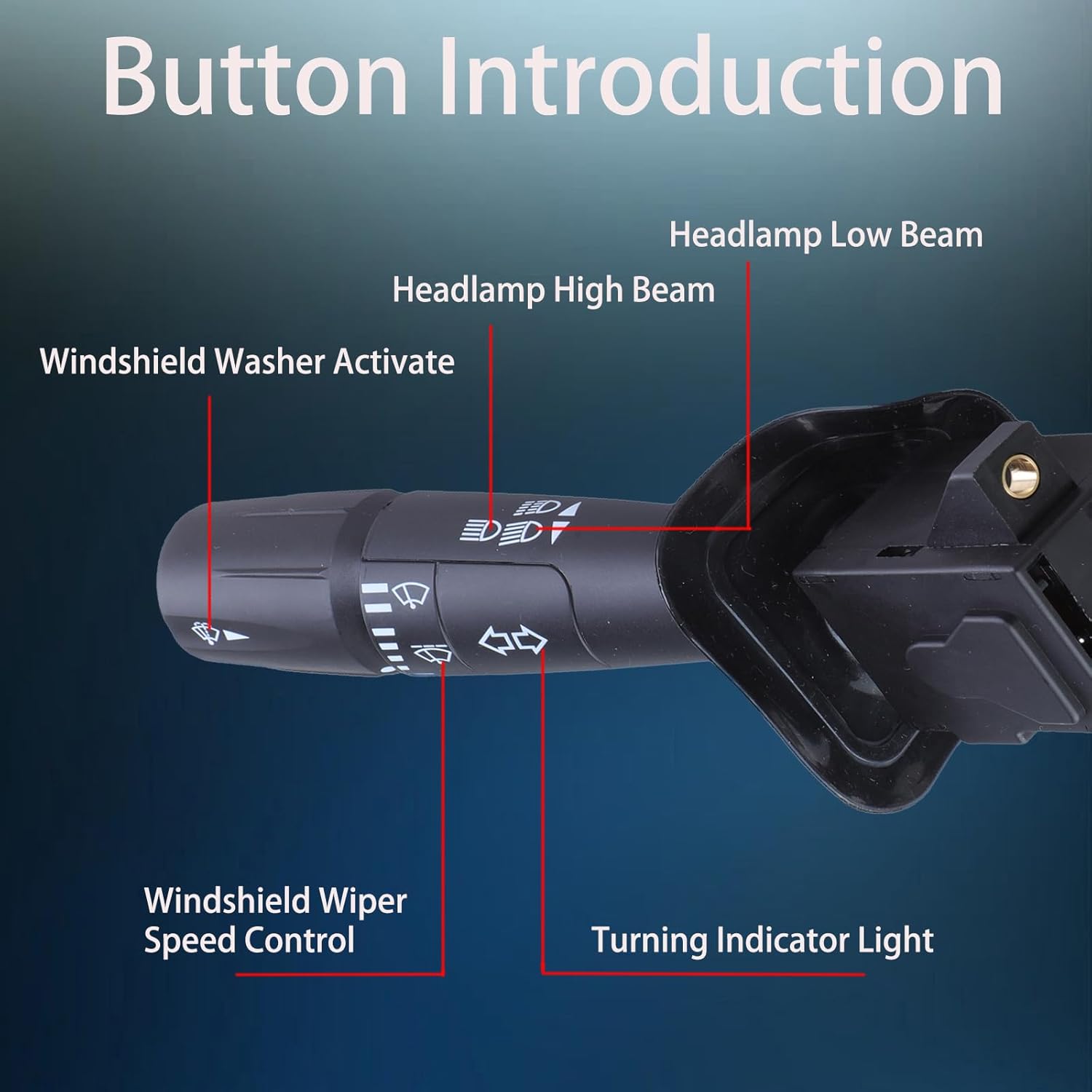 Turn Signal Switch Compatible with Kenworth & Peterbilt Models T680, C500, T370, T440, T470, T660, T800, T880 Windshield Wiper Multifunction Switch Replaces# P27-1067, P27-6221