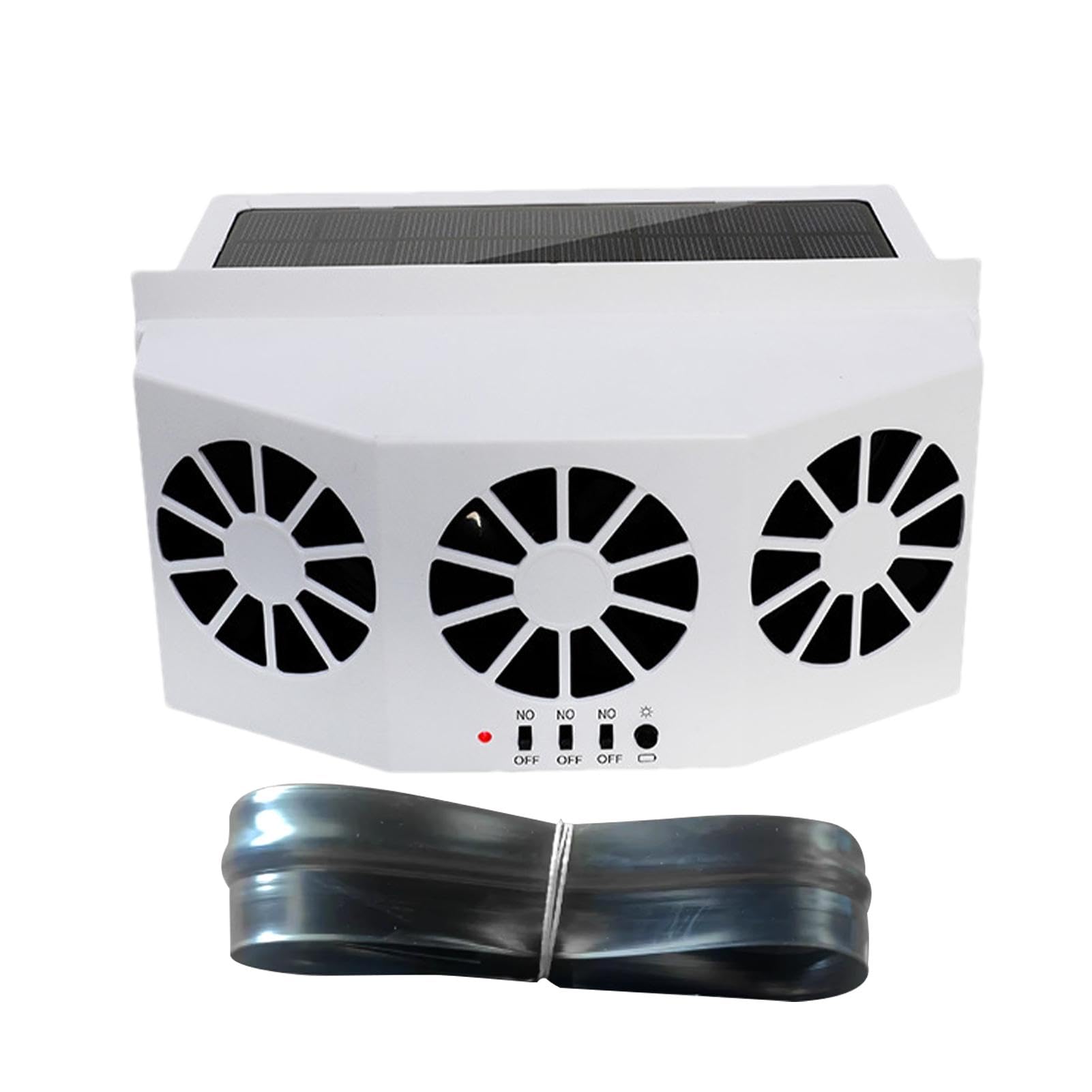 Ventilateur pour vitre de voiture - Ventilateur pour voiture, dispositif de refroidissement pour vitre de voiture | Ventilateur solaire silencieux avec 3 sorties, ventilateur pour vitre de voiture