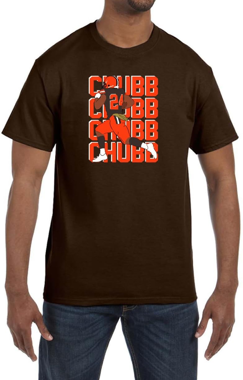 Brown Cleveland Nick Chubb Text Pic T-Shirt