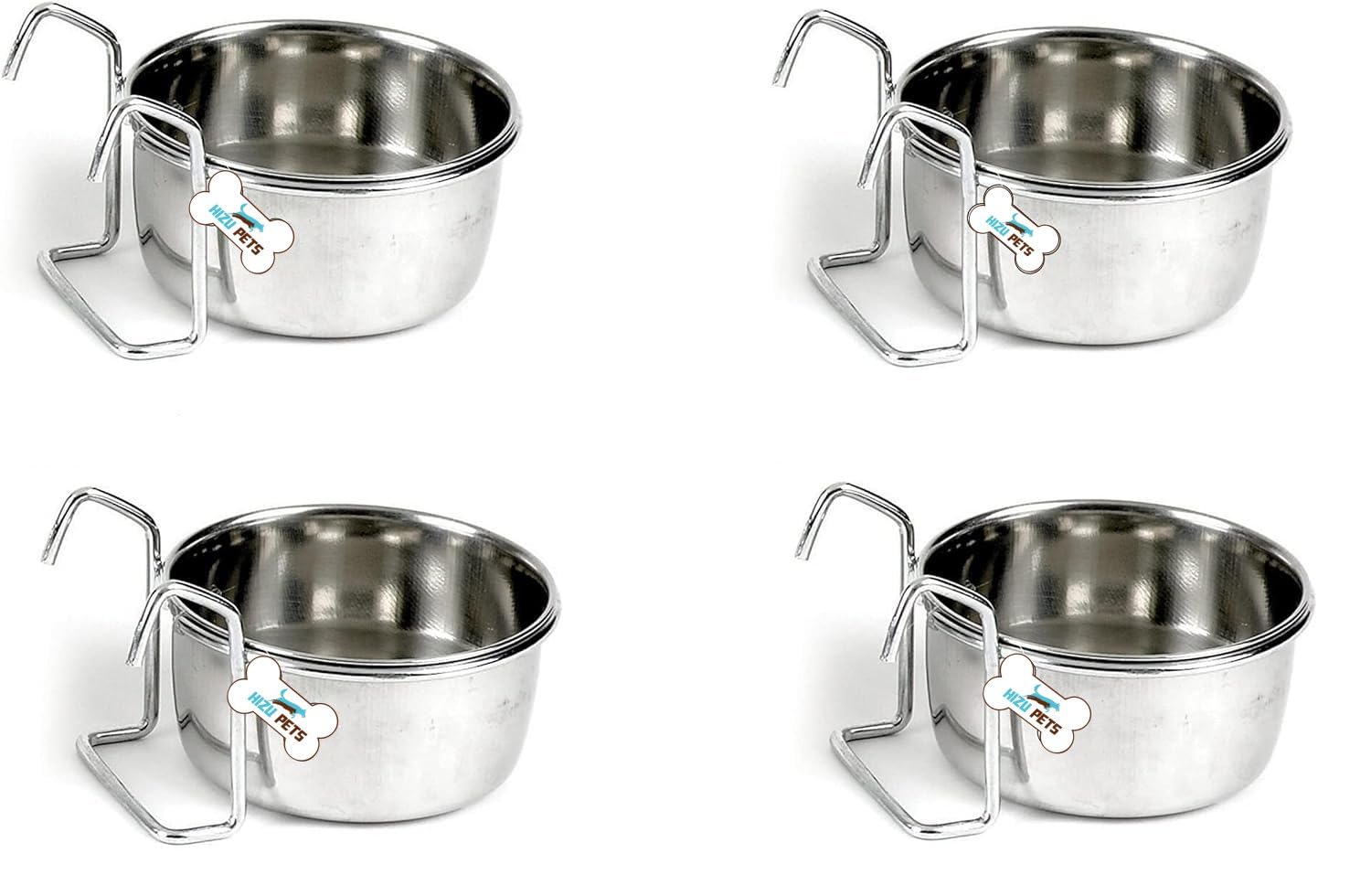 Hizu Pets Stainless Steel Bird Feeding Dish Cups, Bird Feeder Parrot Food Water Bowls,Cups Holder for Bird Parrot Cockatiel(CLAMP Holder, 2.Pcs 150.ml) (HOOK HOLDER, 4.Pcs 150.ml) (B0CKWCGMQD) Amazon Price History, Amazon Price Tracker